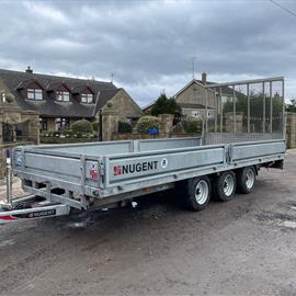 2022 Nugent F5520T 3.5 Ton Tri Axle Flatbed Trailer With Side And Rear Ramp Door